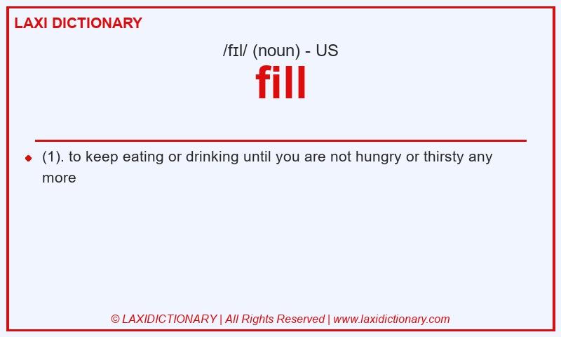 Definition fill in American English