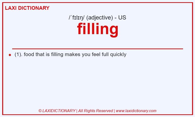 Definition filling in American English