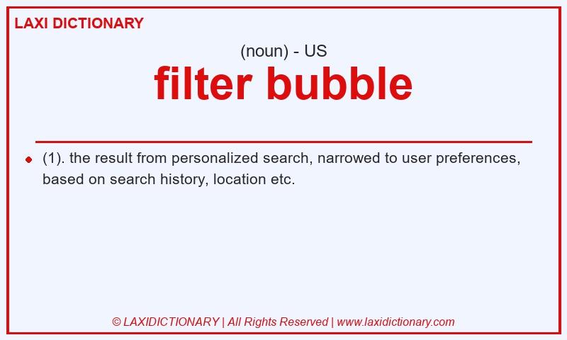 Definition filter bubble in American English
