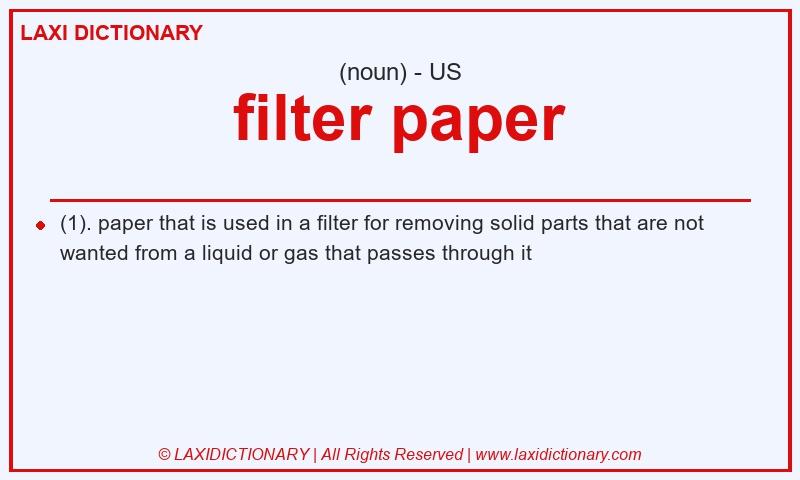 Definition filter paper in American English