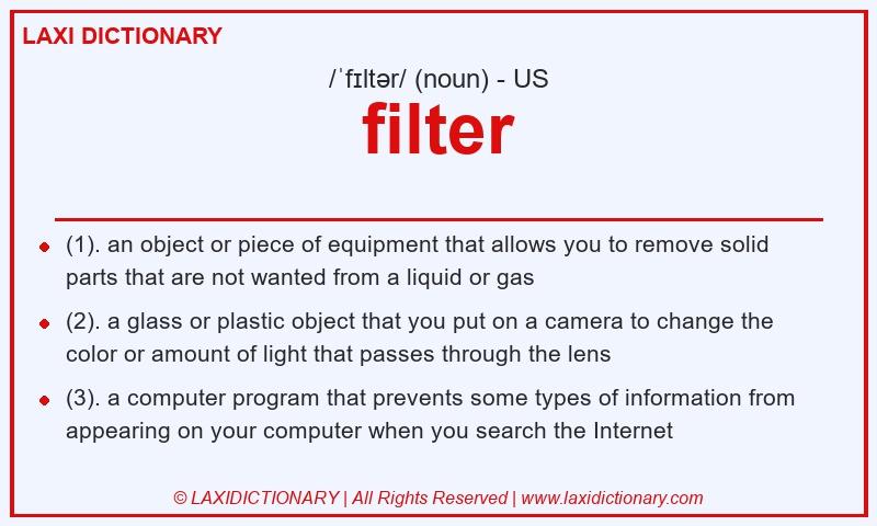 Definition filter in American English