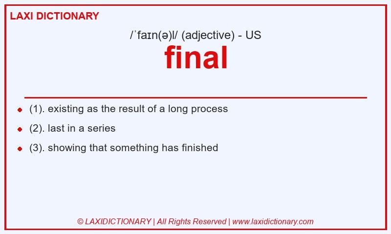 Definition final in American English