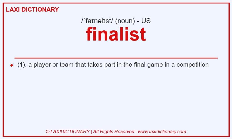 Definition finalist in American English