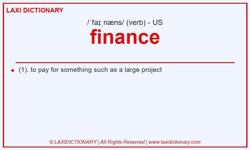 Definition finance in American English