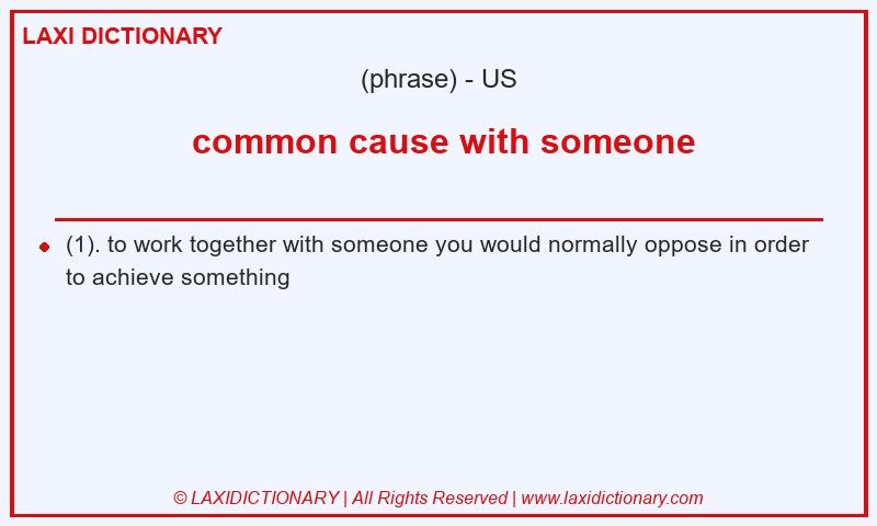 Definition common cause with someone in American English