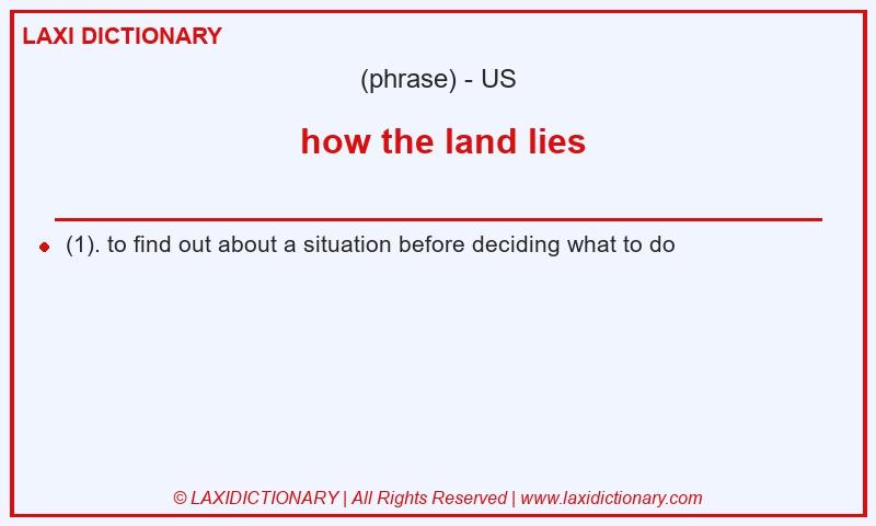 Definition how the land lies in American English