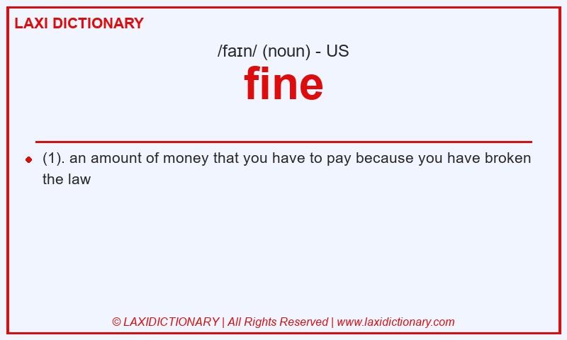 Definition fine in American English
