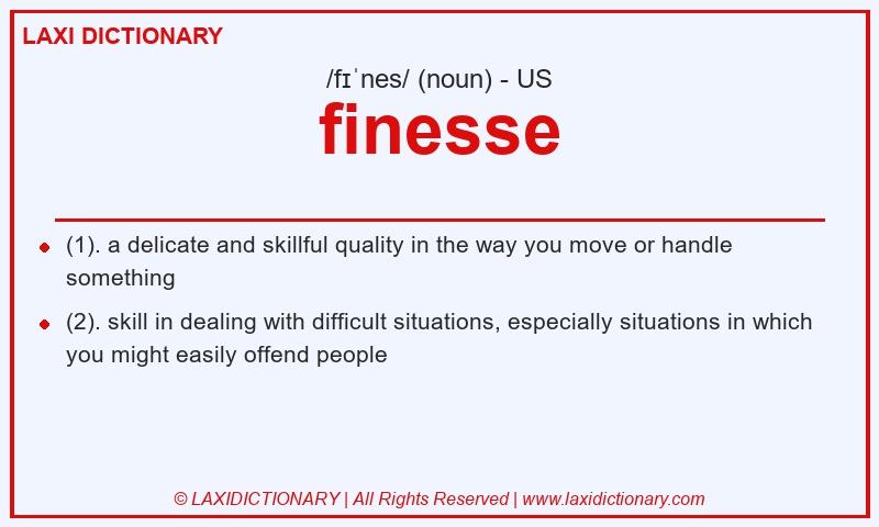 Definition finesse in American English