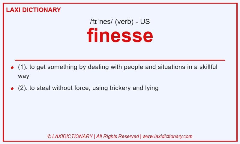 Definition finesse in American English