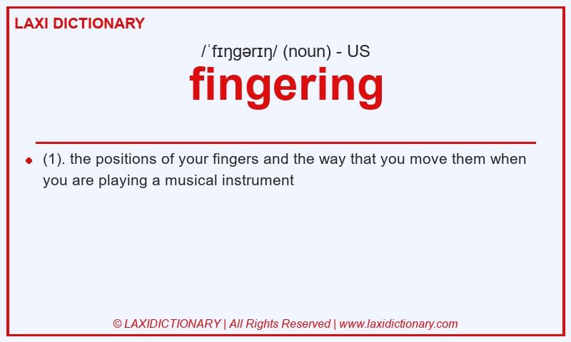 Definition fingering in American English