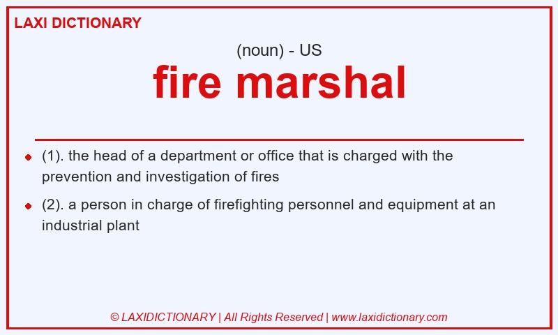 Definition fire marshal in American English