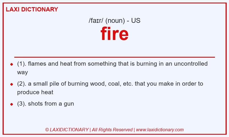 Definition fire in American English