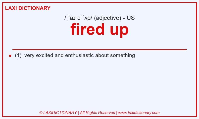 Definition fired up in American English