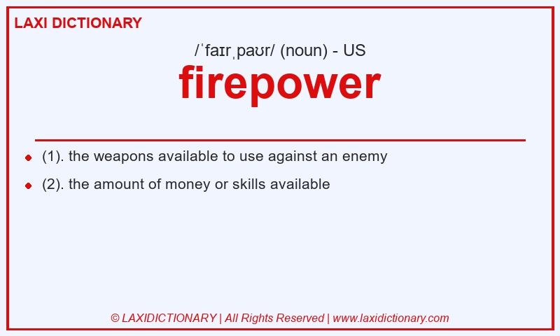 Definition firepower in American English