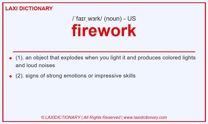 Definition firework in American English