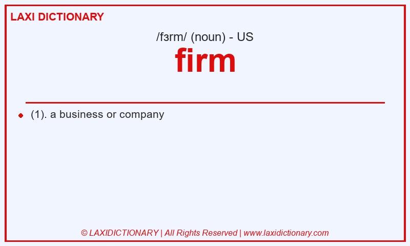 Definition firm in American English