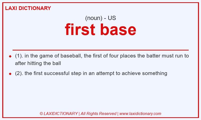 Definition first base in American English