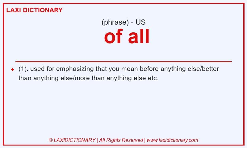Definition of all in American English