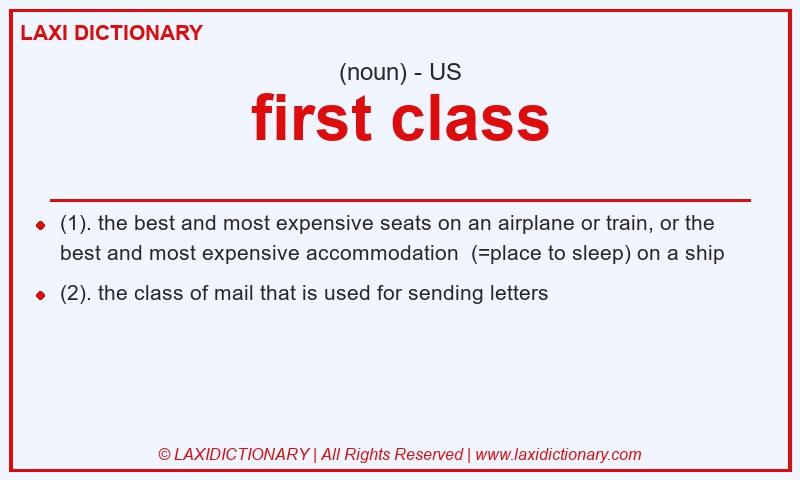 Definition first class in American English