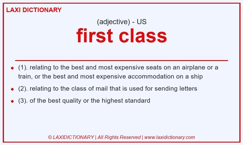 Definition first class in American English