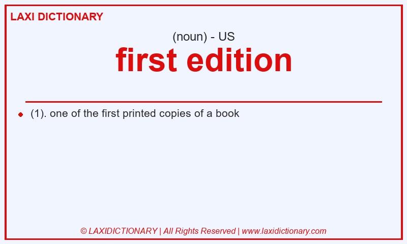 Definition first edition in American English