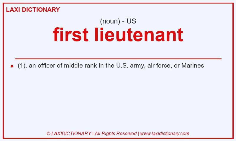 Definition first lieutenant in American English