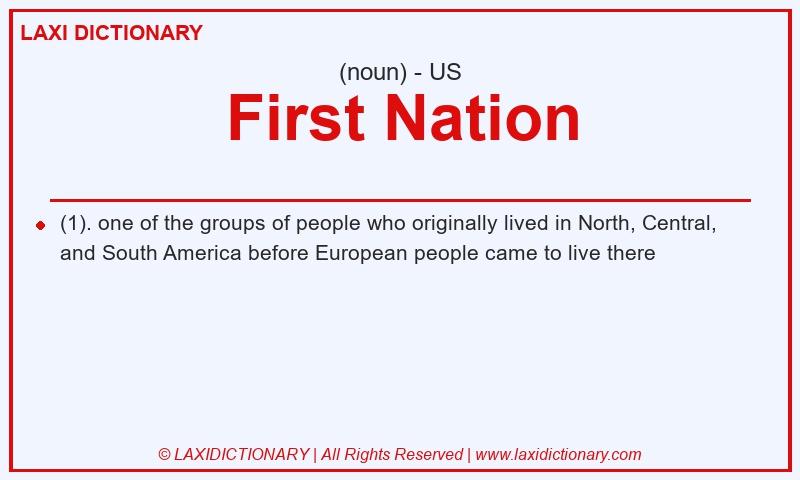 Definition First Nation in American English