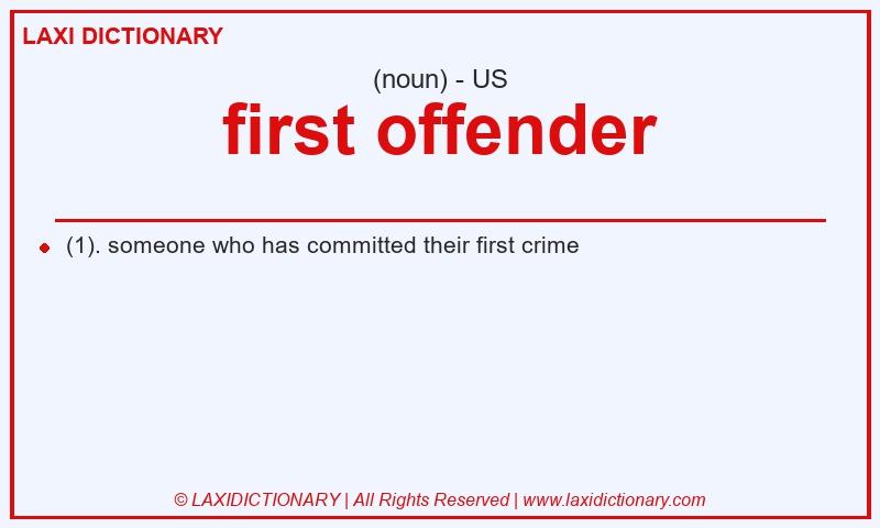 Definition first offender in American English