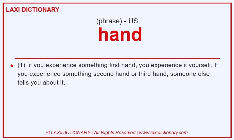 Definition hand in American English