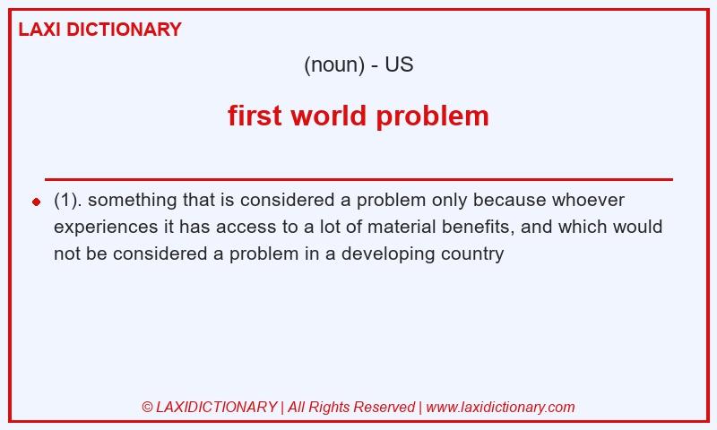 Definition first world problem in American English