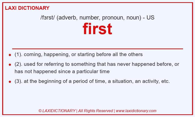 Definition first in American English