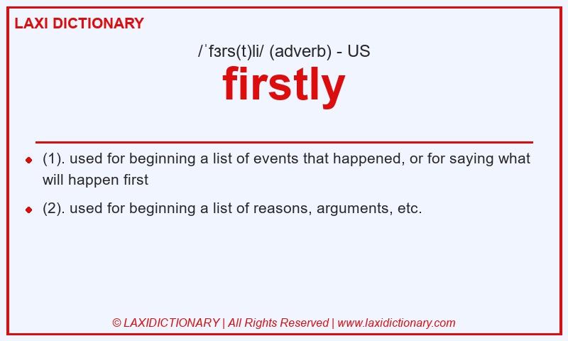 Definition firstly in American English