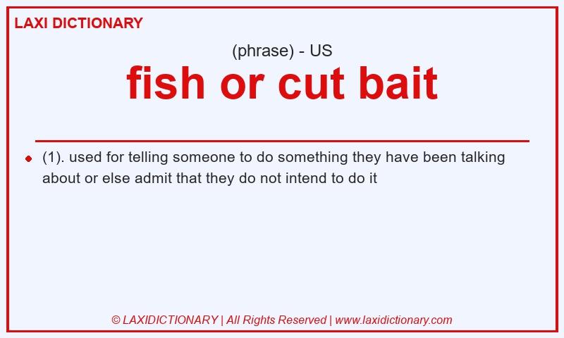 Definition fish or cut bait in American English
