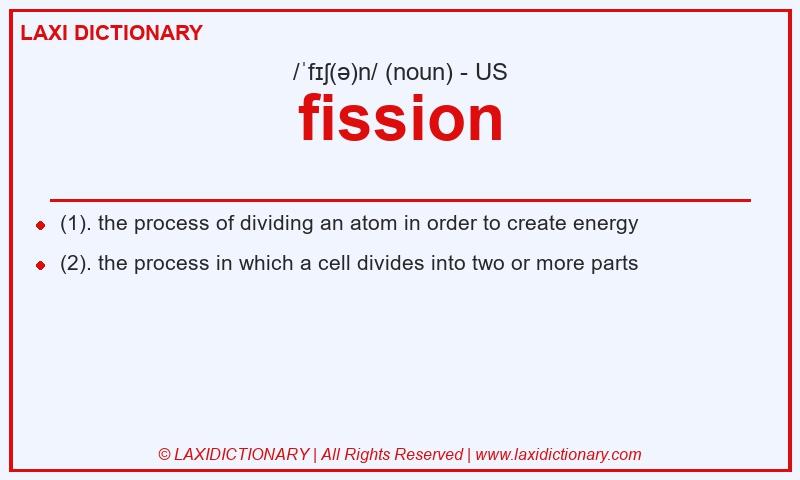 Definition fission in American English