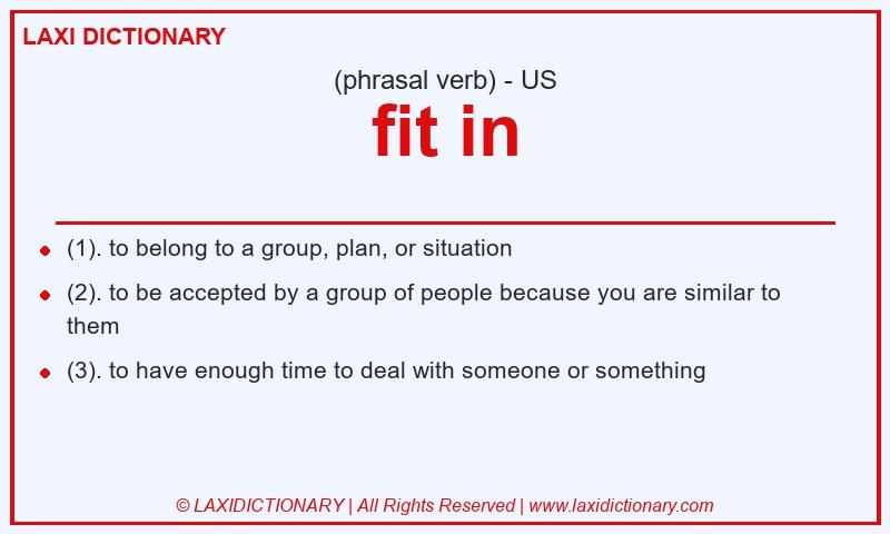 Definition fit in in American English