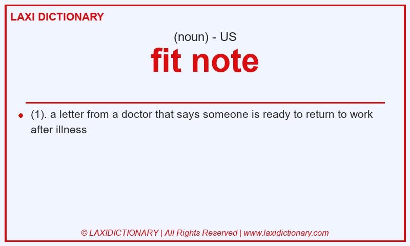 Definition fit note in American English