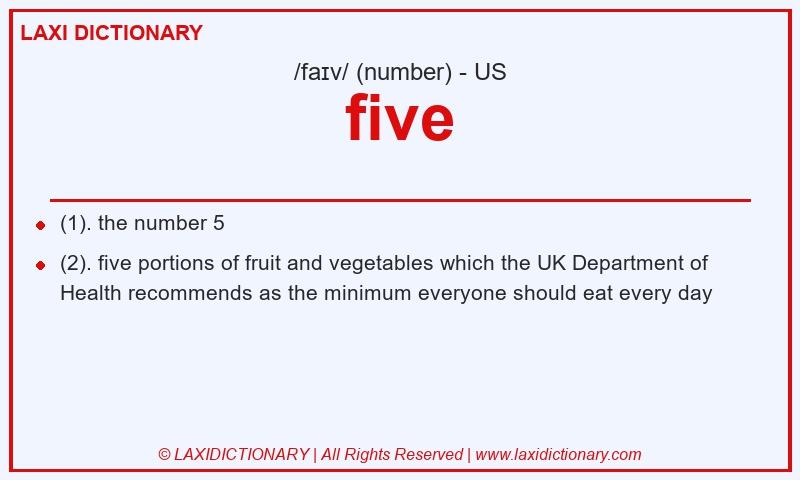 Definition five in American English