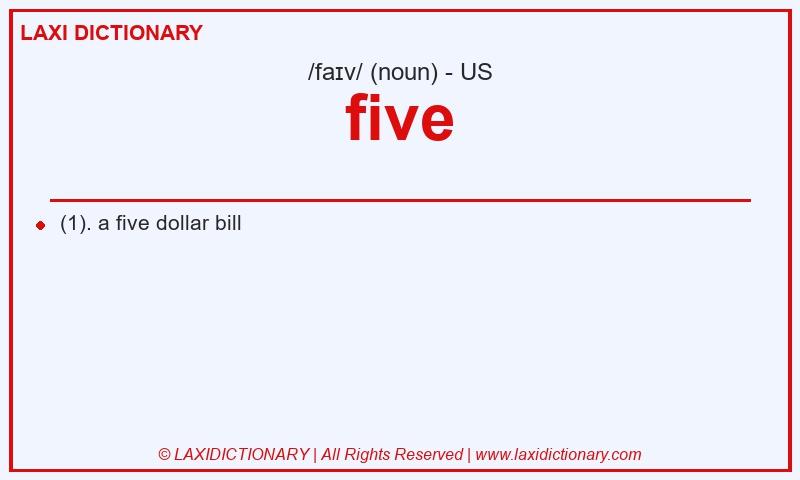 Definition five in American English