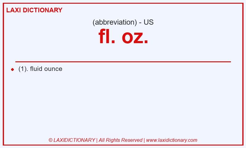 Definition fl. oz. in American English