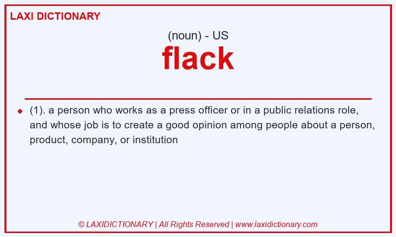 Definition flack in American English