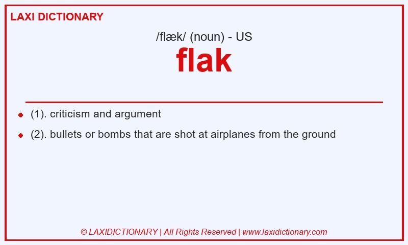 Definition flak in American English