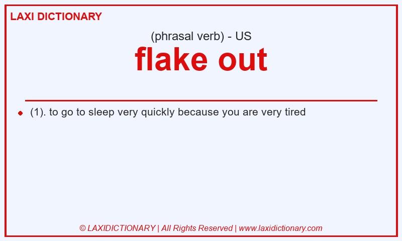 Definition flake out in American English