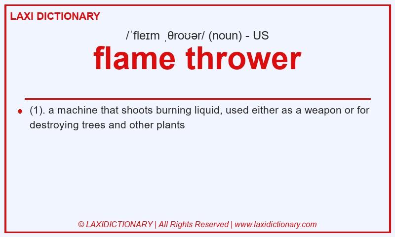 Definition flame thrower in American English
