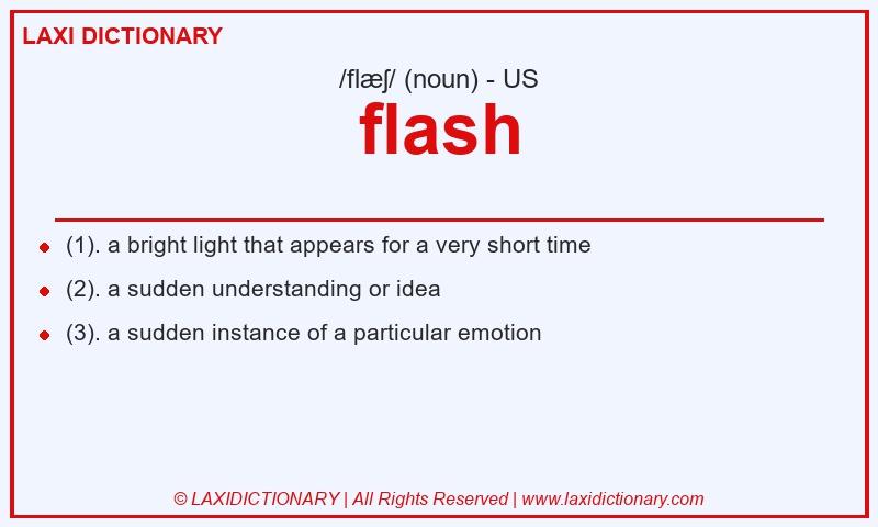 Definition flash in American English