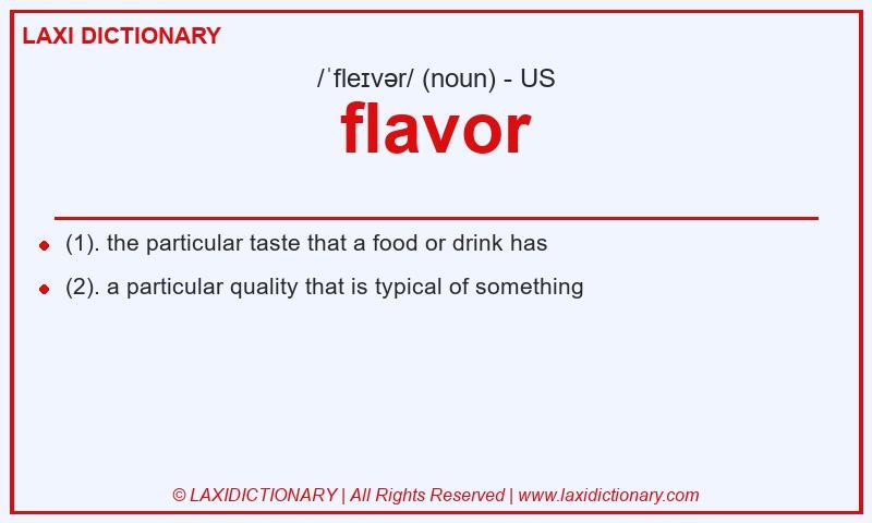 Definition flavor in American English