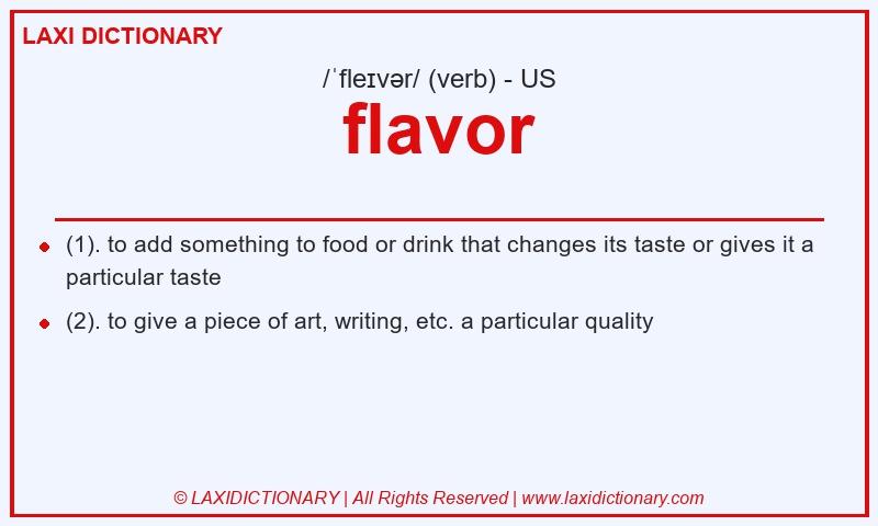 Definition flavor in American English
