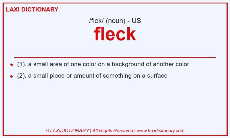 Definition fleck in American English