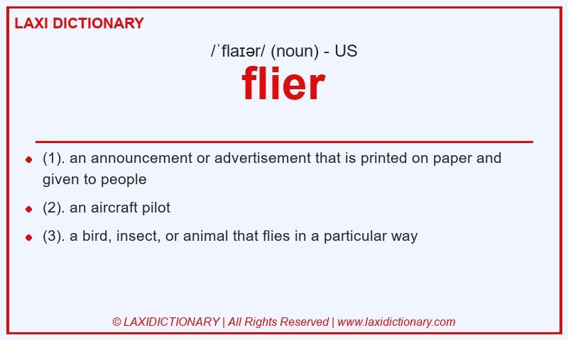 Definition flier in American English