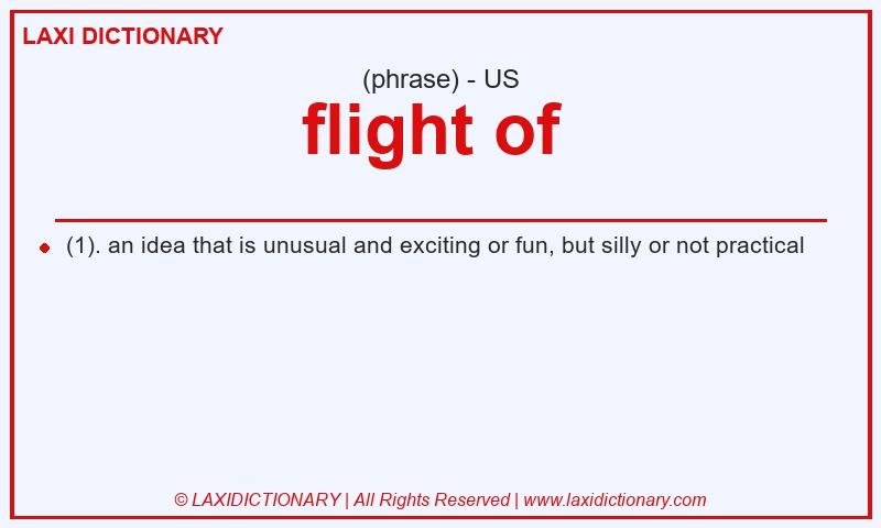 Definition flight of in American English