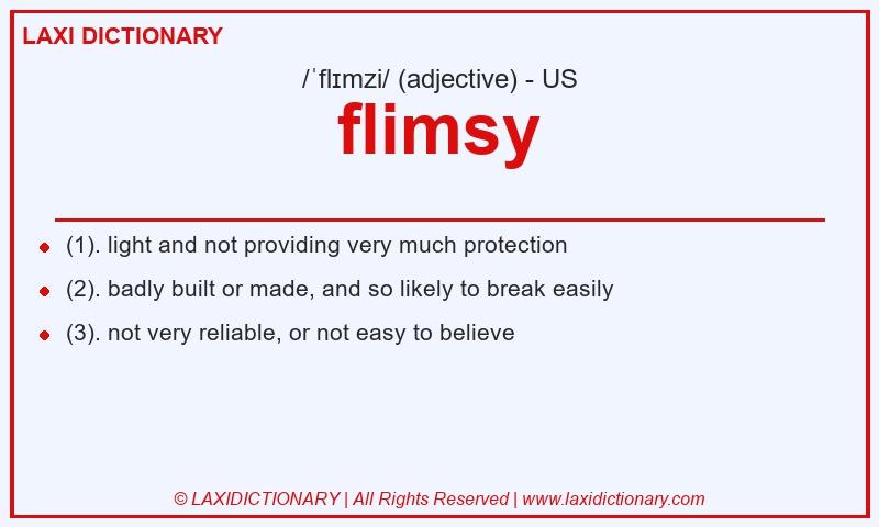 Definition flimsy in American English
